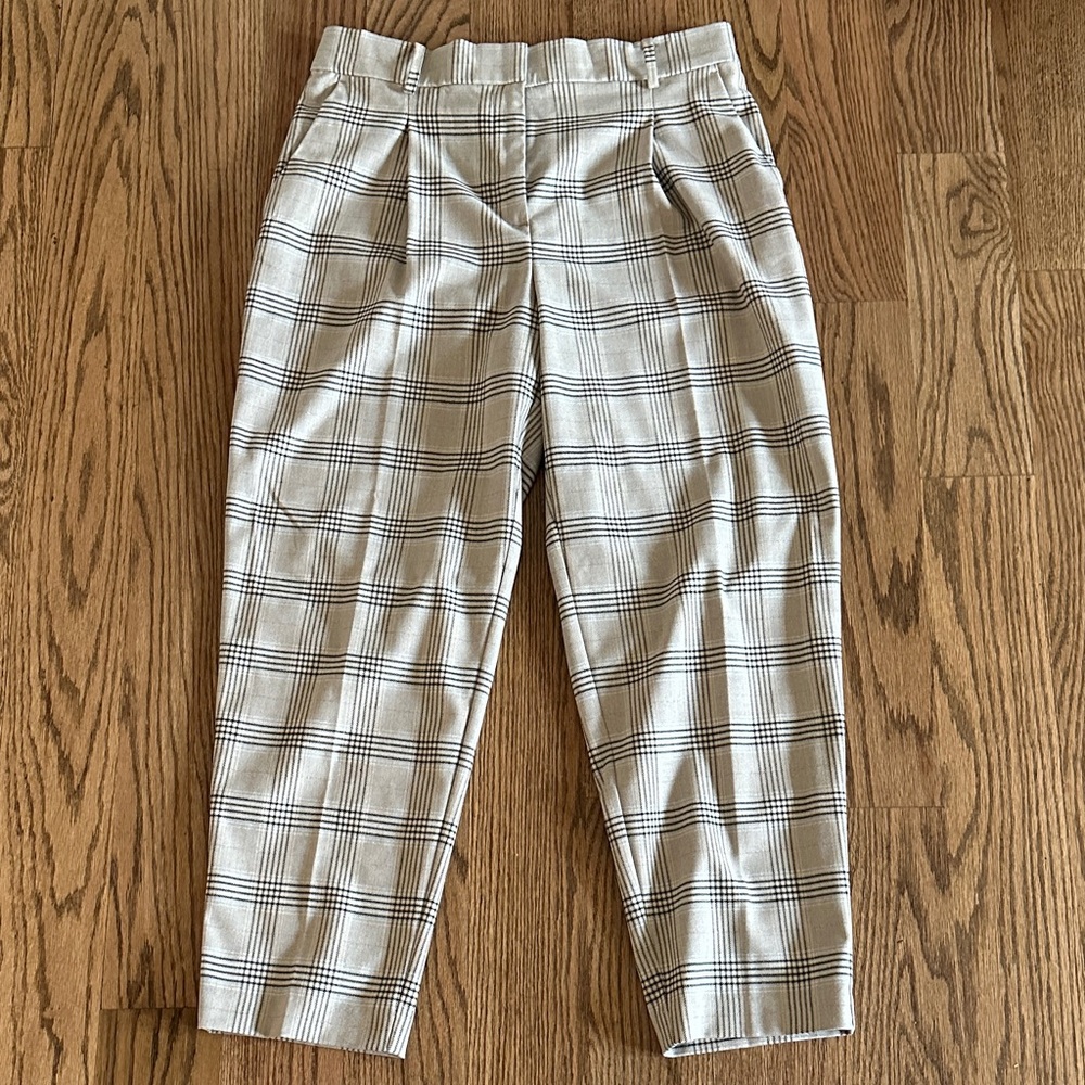LOFT Plaid Women’s Pants in Cream and Black